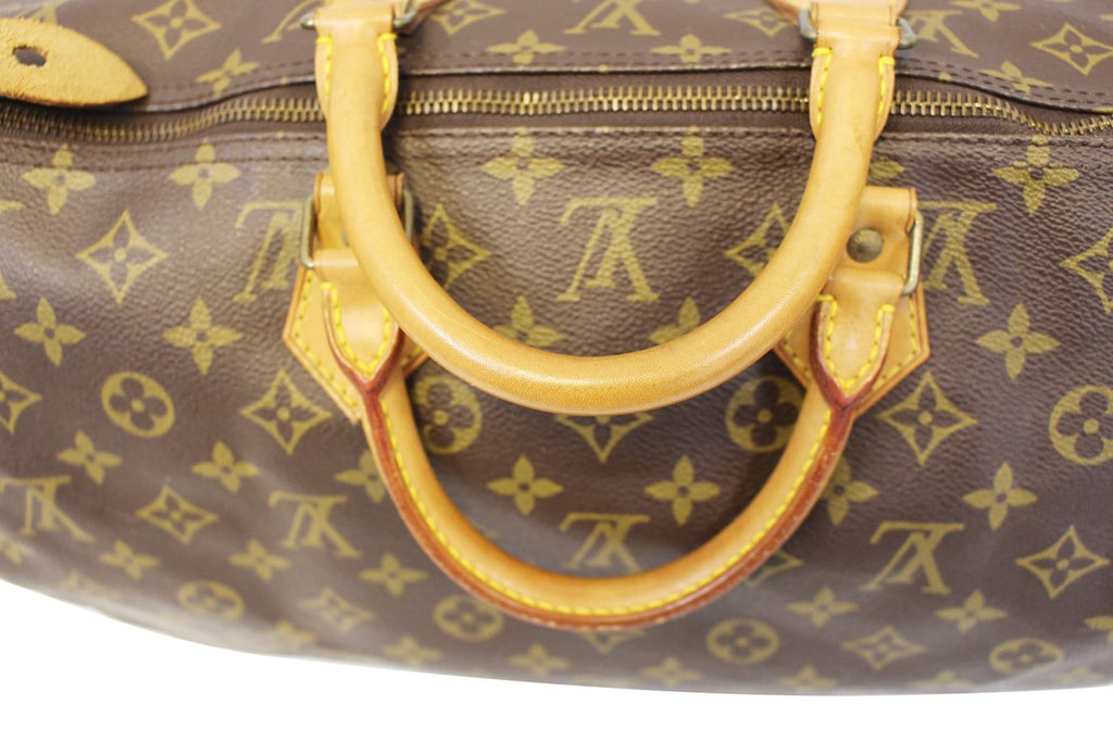 LOUIS VUITTON Monogram Canvas Speedy 40 Brown Satchel Bag