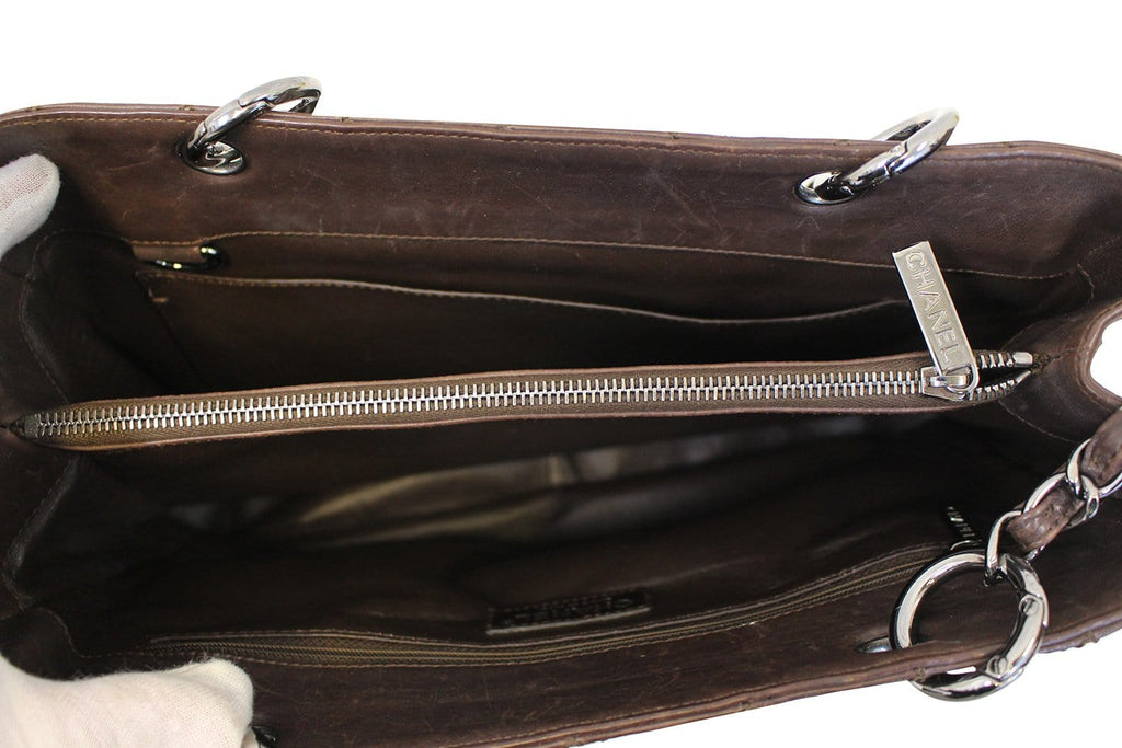 Chanel Caviar Leather Leather Grand Shopping Tote Brown Bag - Final Call