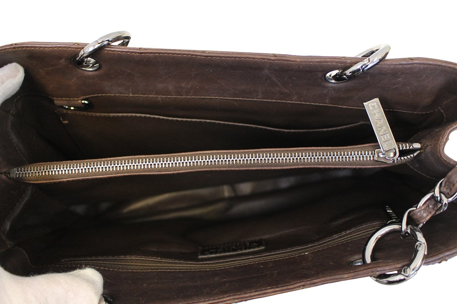 Chanel Caviar Leather Leather Grand Shopping Tote Brown Bag - Final Call