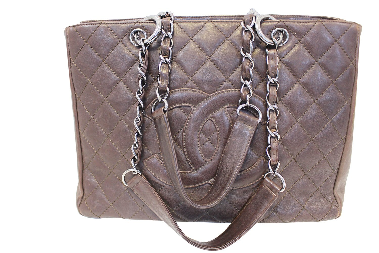 Chanel Caviar Leather Leather Grand Shopping Tote Brown Bag - Final Call