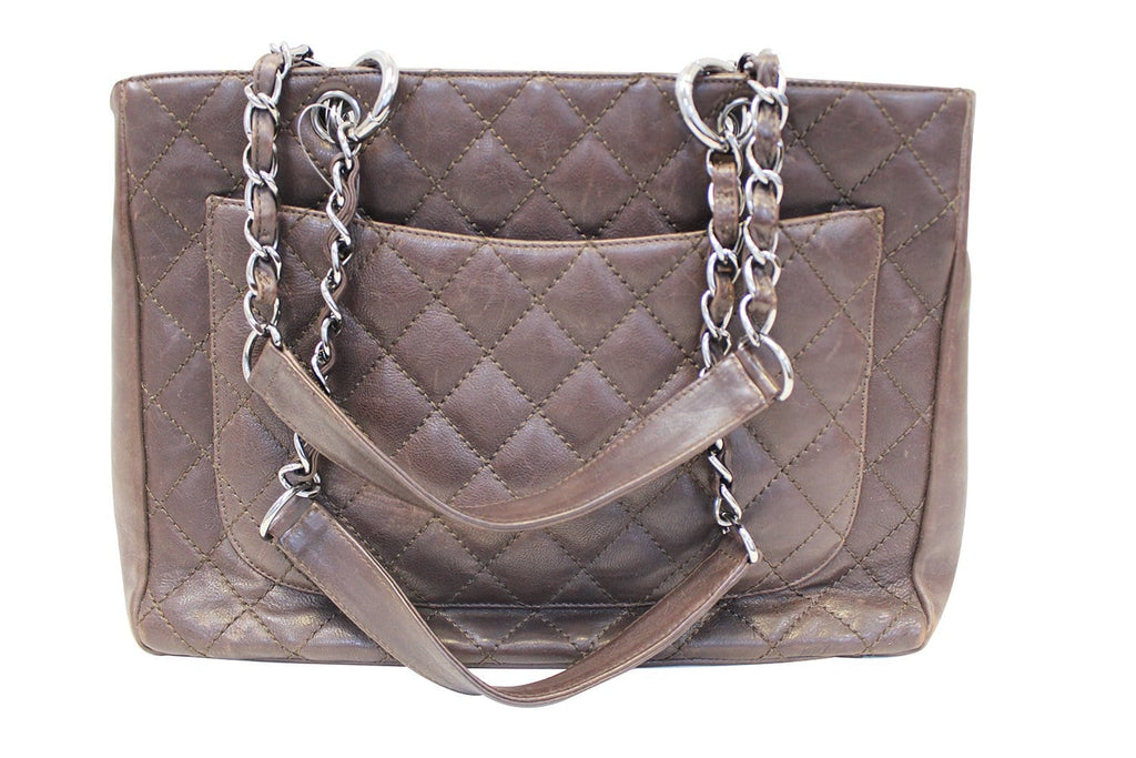 Chanel Caviar Leather Leather Grand Shopping Tote Brown Bag - Final Call