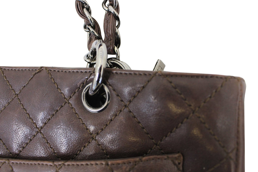 Chanel Caviar Leather Leather Grand Shopping Tote Brown Bag - Final Call