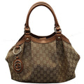 GUCCI Sukey Medium Gucci Canvas Tote Bag Beige 211944