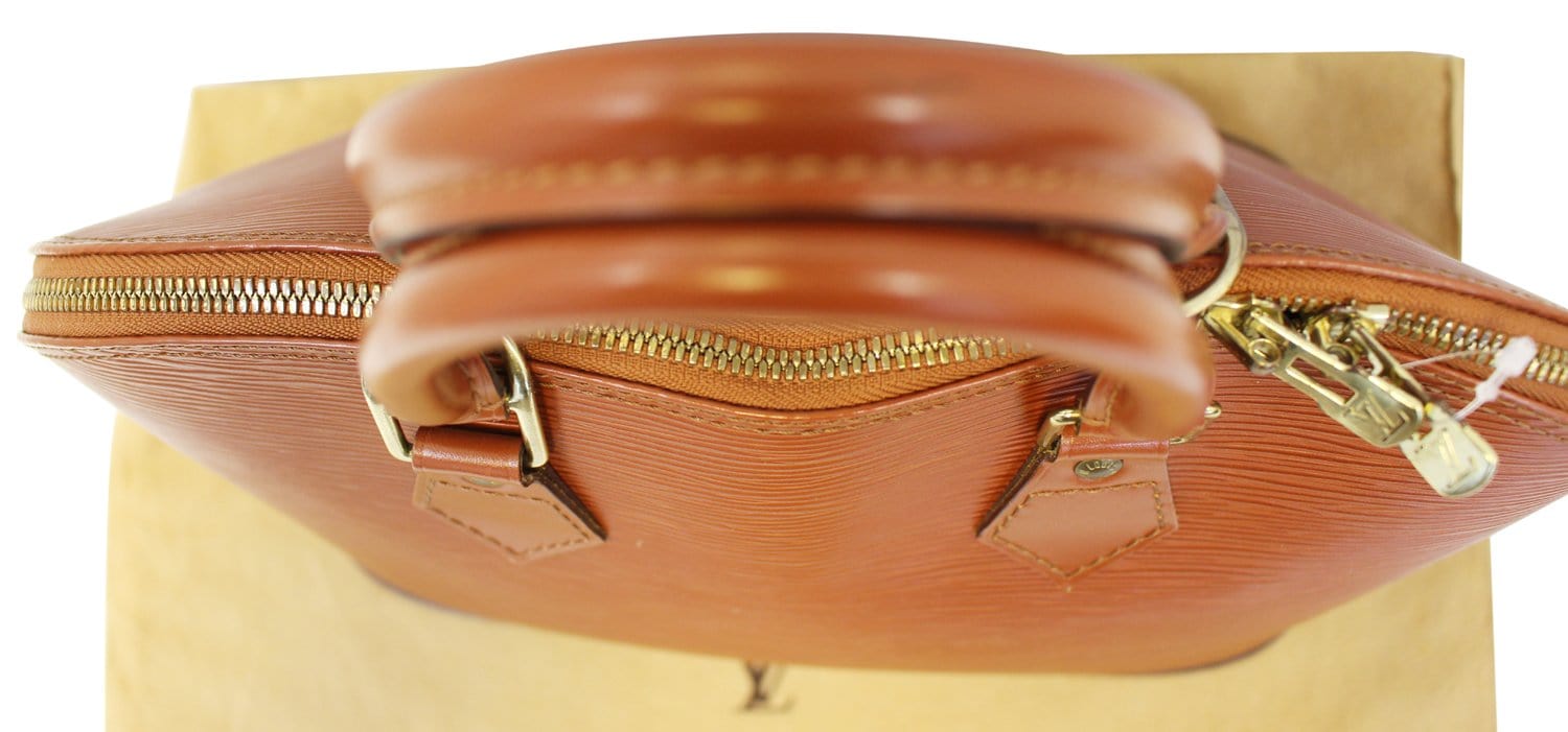 LOUIS VUITTON Epi Leather Alma PM Cipango Gold Brown Satchel Bag