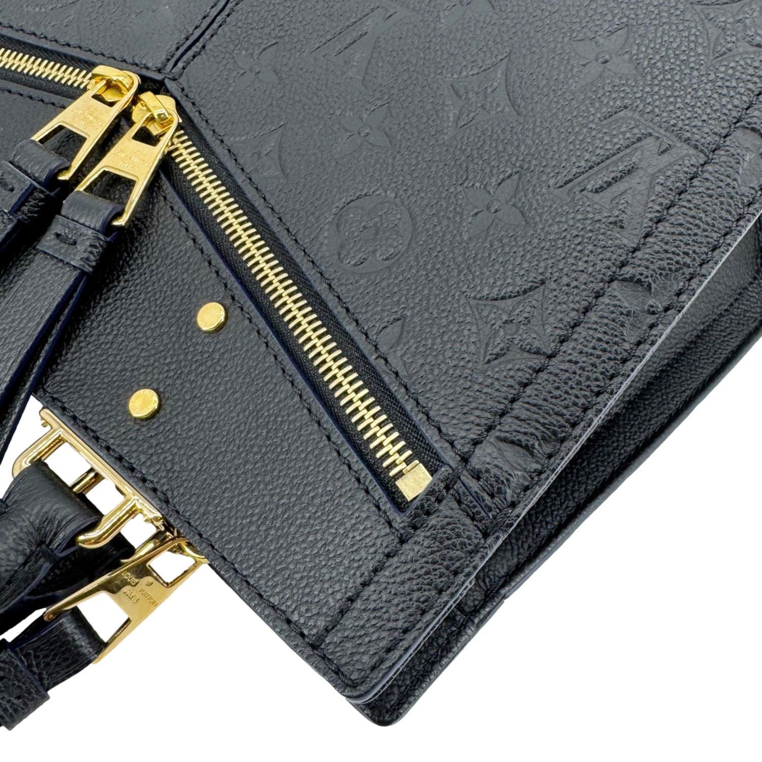 LOUIS VUITTON Sully PM Monogram Empreinte Leather Shoulder Bag Black