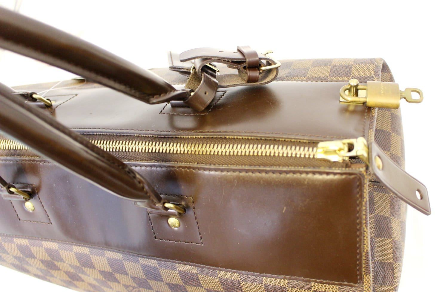LOUIS VUITTON Damier Ebene Greenwich PM Travel Bag