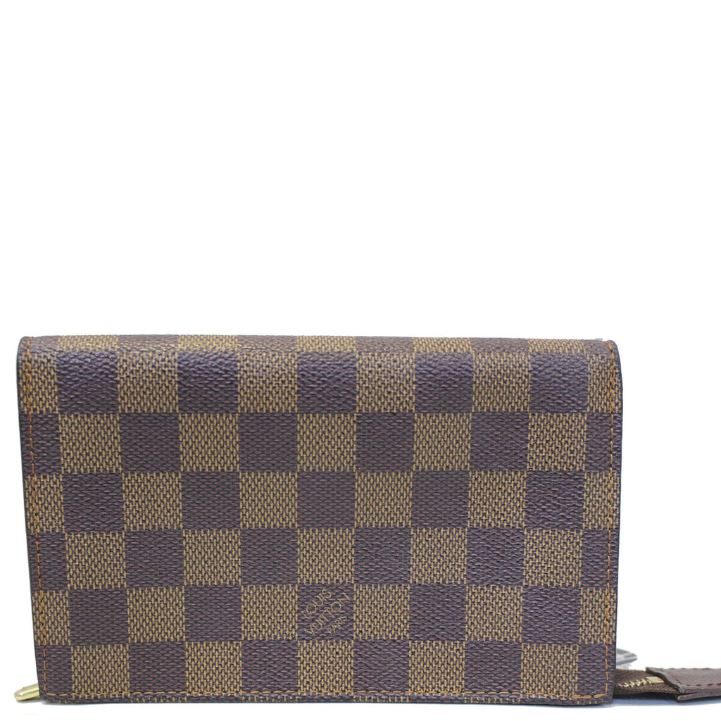 LOUIS VUITTON Damier Ebene Cosmetic Pouch Brown