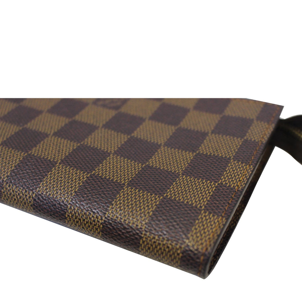 LOUIS VUITTON Damier Ebene Cosmetic Pouch Brown
