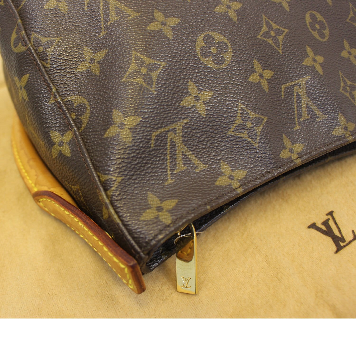LOUIS VUITTON Looping MM Monogram Canvas Shoulder Bag Brown