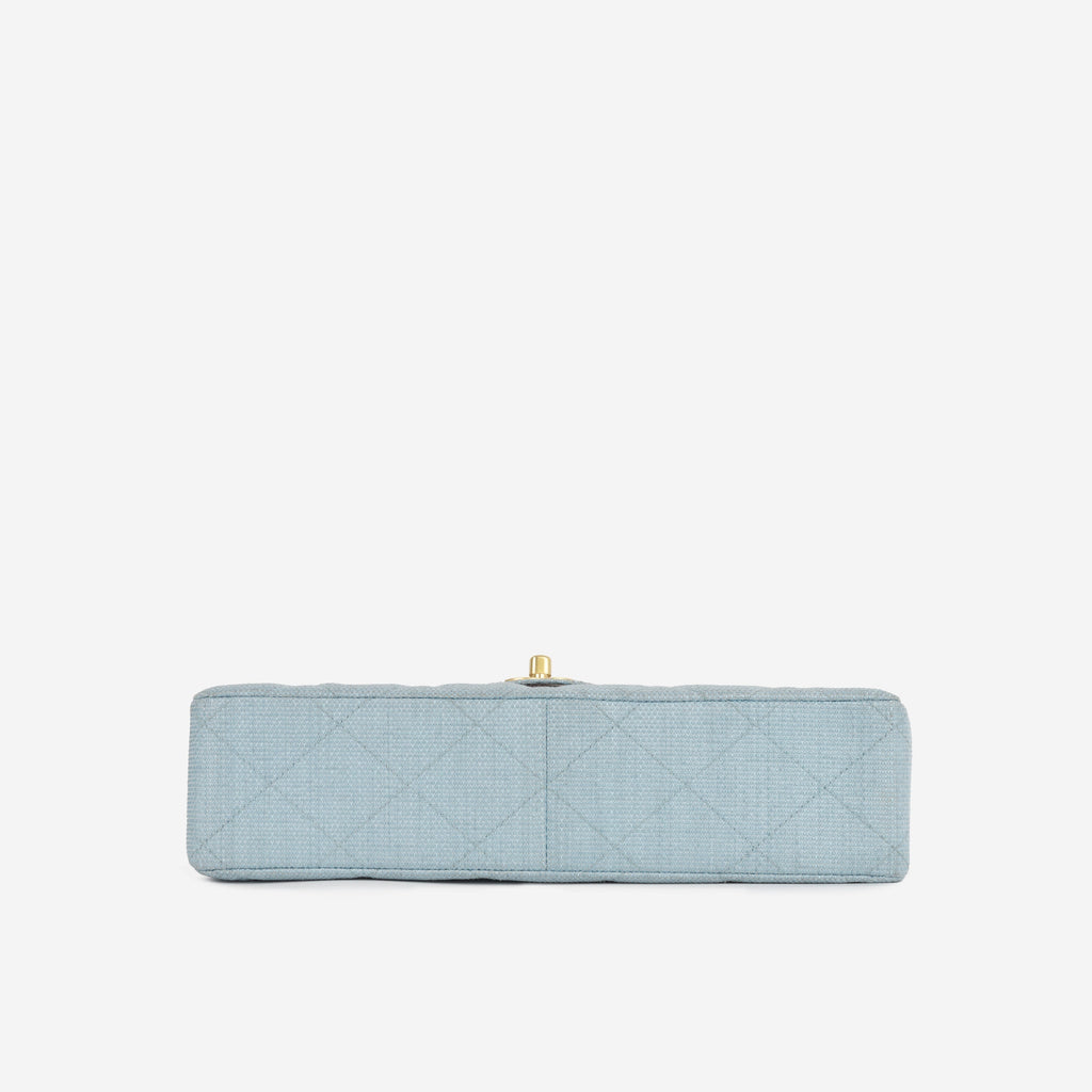 Classic Flap Bag - Blue Raffia