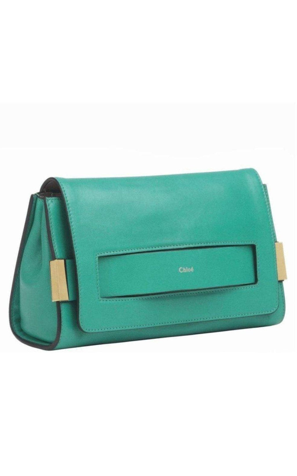 Jade Green Leather Clutch