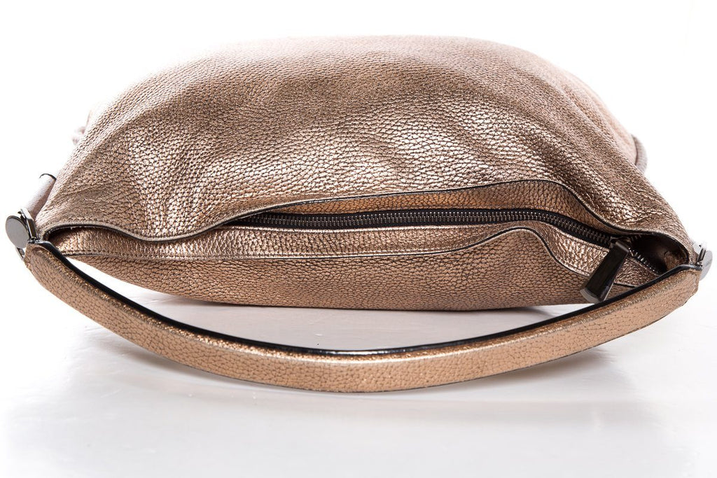 Jimmy Choo Champagne Pebbled Leather Shoulder Bag
