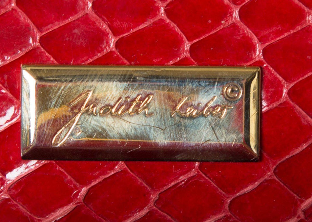 Judith Leiber Red Python Clamshell Clutch