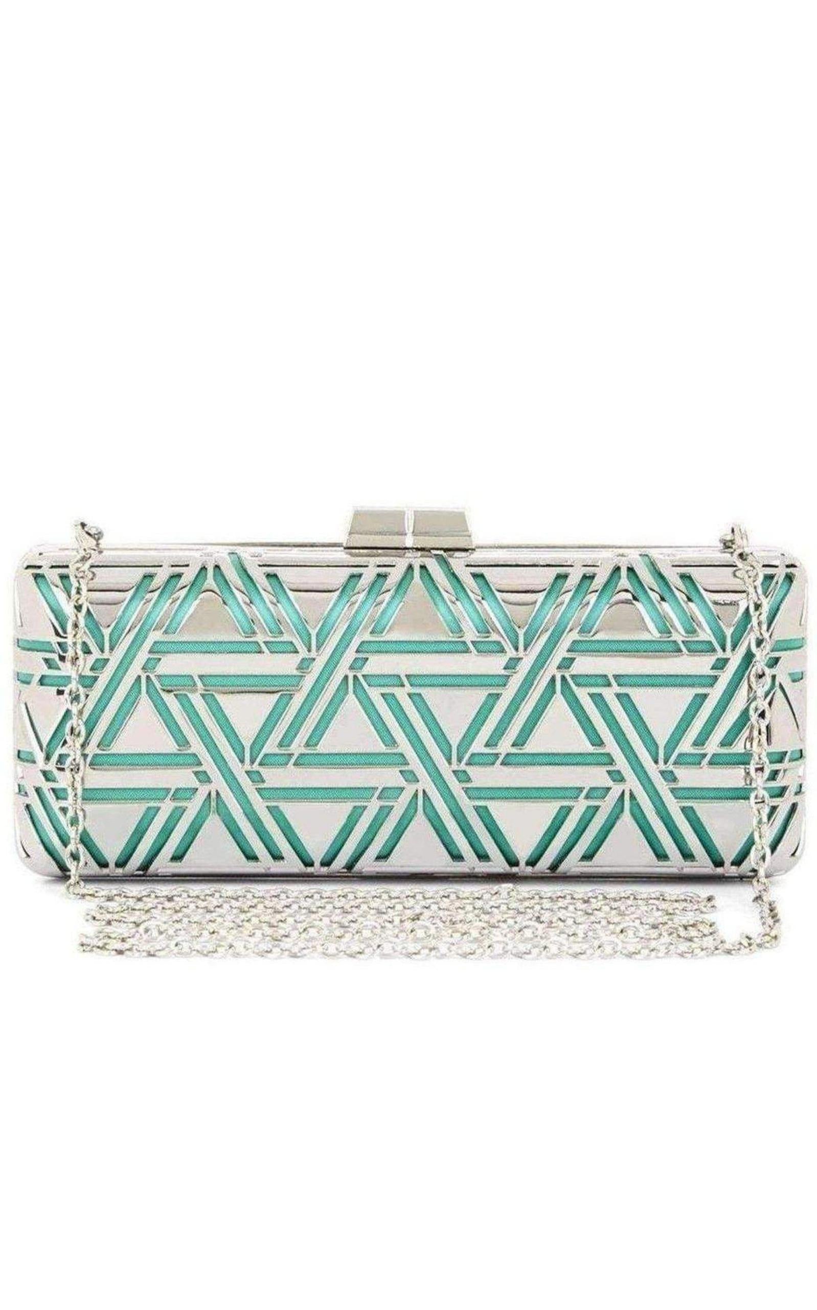 Kerri Metal Triangle Cage Clutch