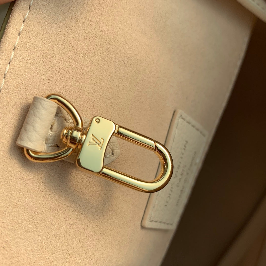 ONTHEGO MM BAG M46128 MONOGRAM EMPREINTE TOTE BAG Beige/Pink/Yellow