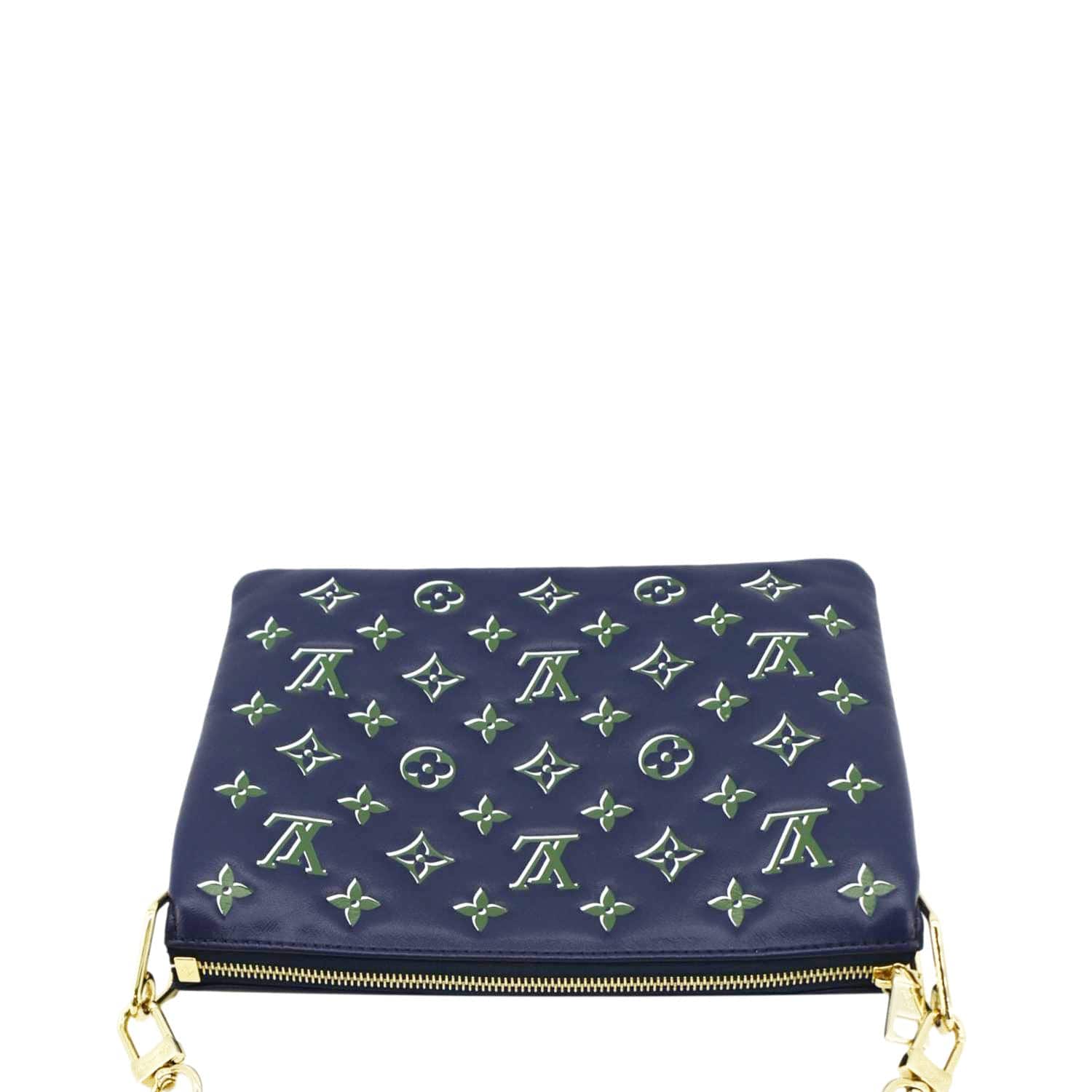 LOUIS VUITTON Coussin PM Monogram Embossed Leather Crossbody Bag Blue