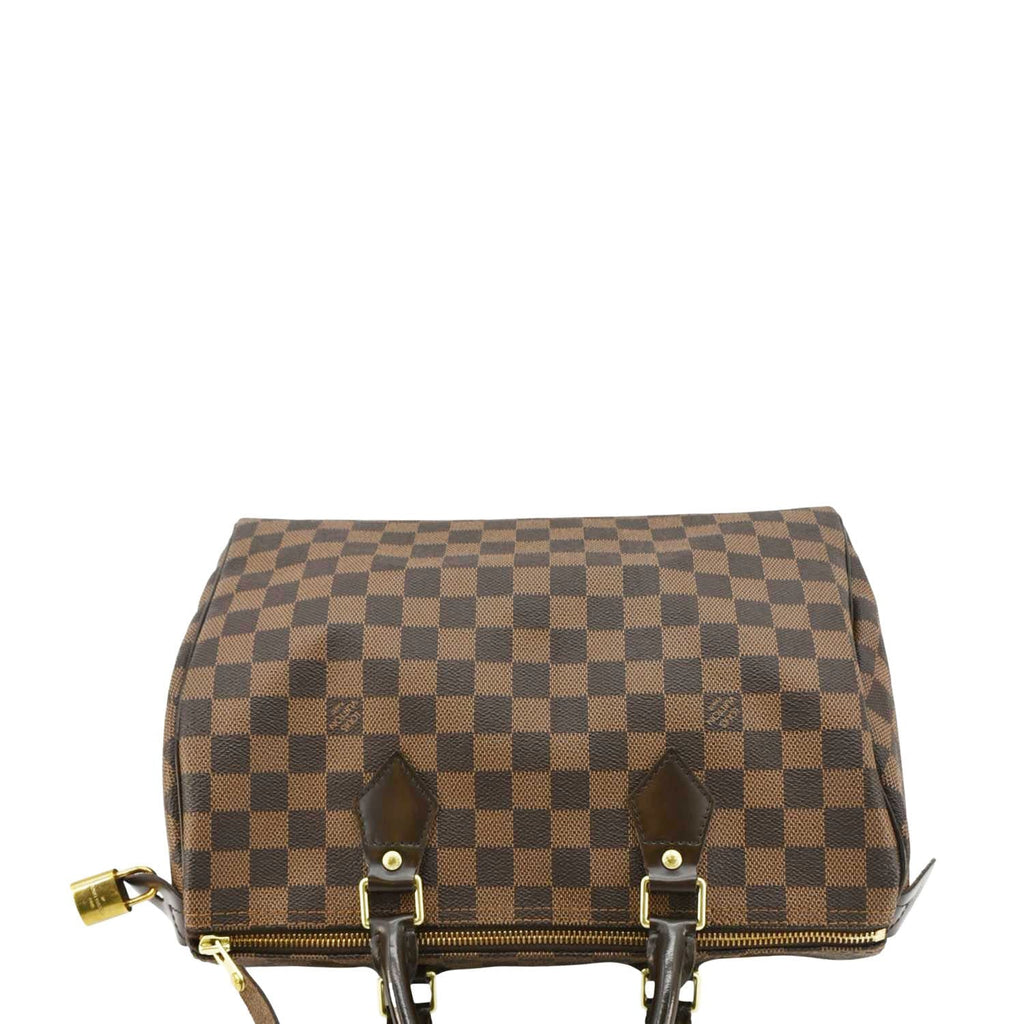 LOUIS VUITTON Speedy 30 Damier Ebene Satchel Bag Brown