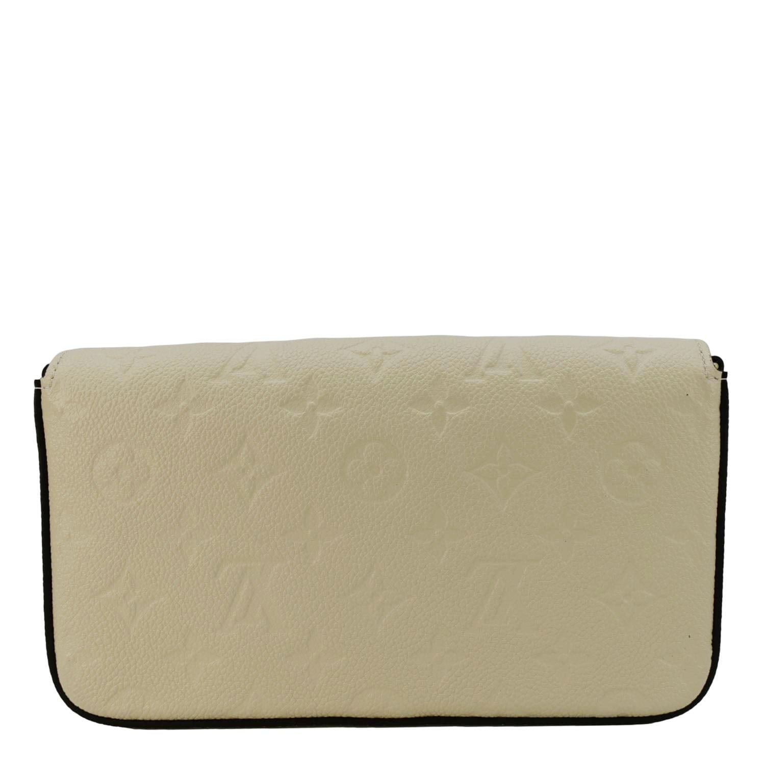 LOUIS VUITTON Felicie Pochette Empreinte Leather Crossbody Bag White
