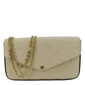 LOUIS VUITTON Felicie Pochette Empreinte Leather Crossbody Bag White