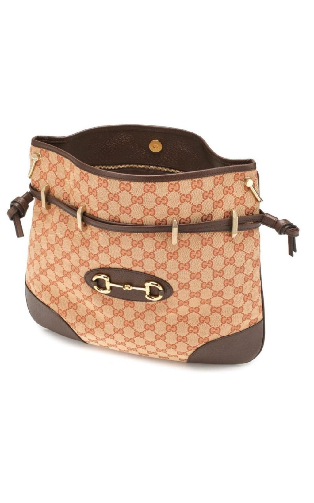 Leather and GG Supreme Fabric Shoulder Bag