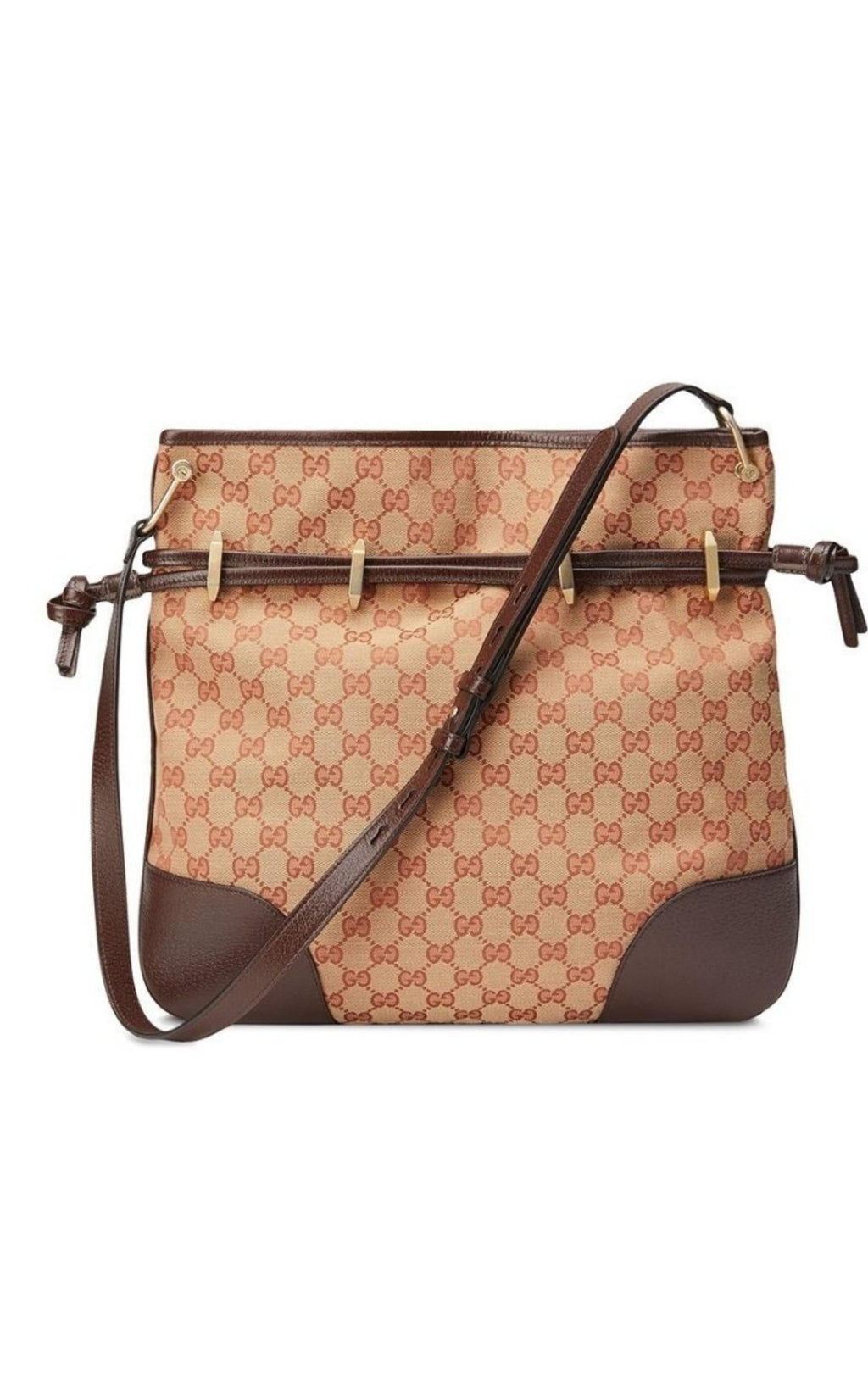 Leather and GG Supreme Fabric Shoulder Bag