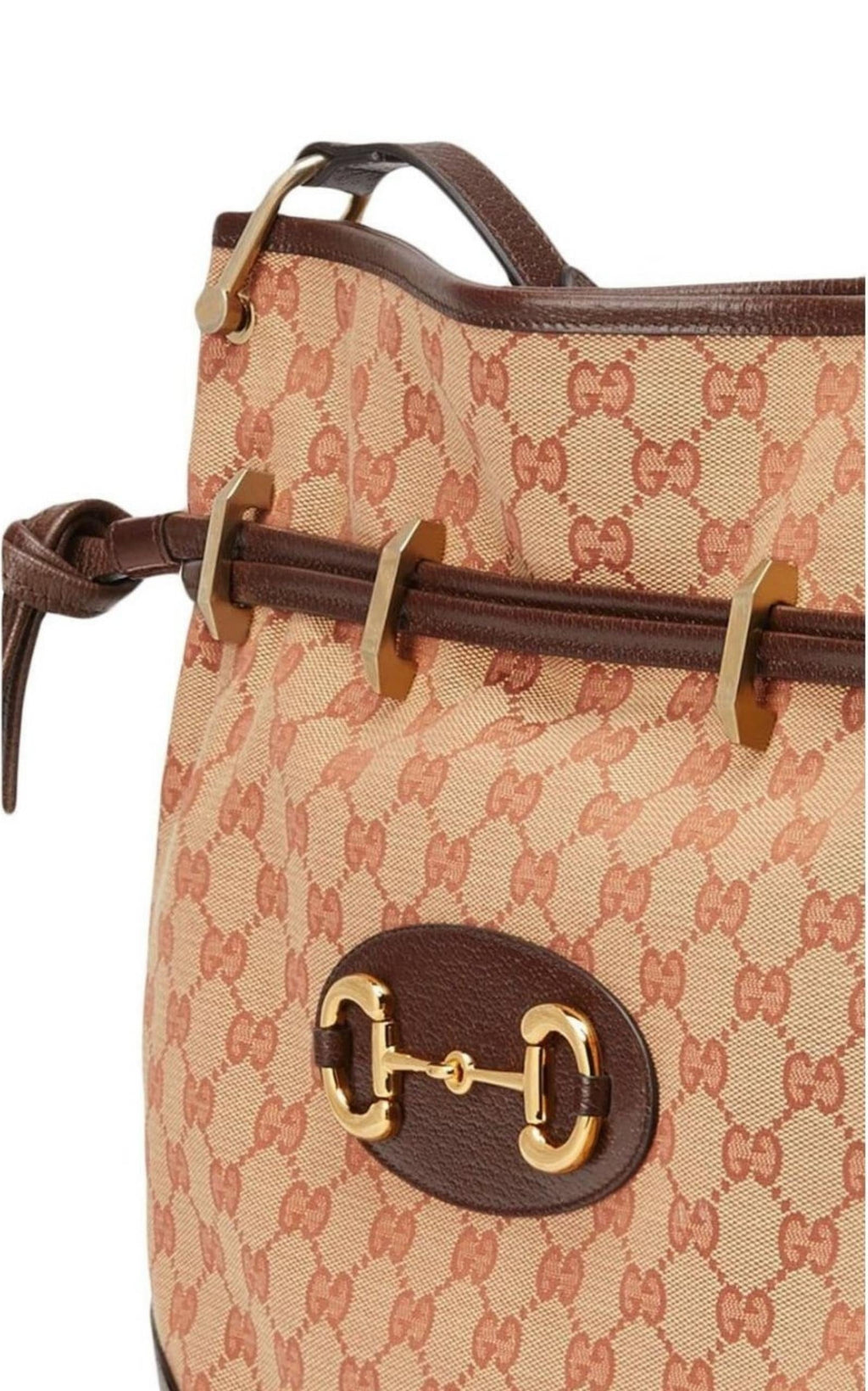 Leather and GG Supreme Fabric Shoulder Bag