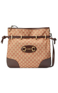 Leather and GG Supreme Fabric Shoulder Bag
