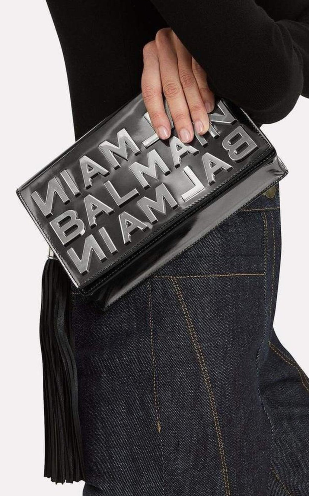Logo Mirror Leather Crossbody Bag
