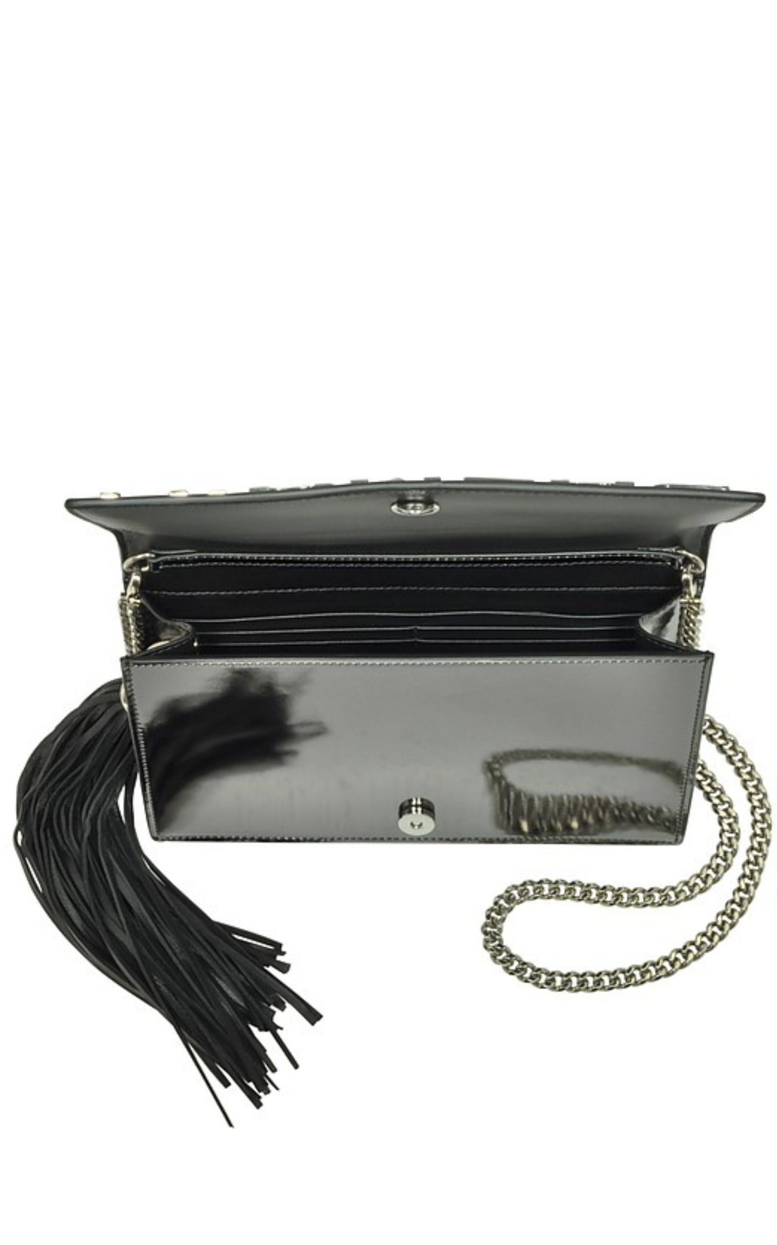 Logo Mirror Leather Crossbody Bag