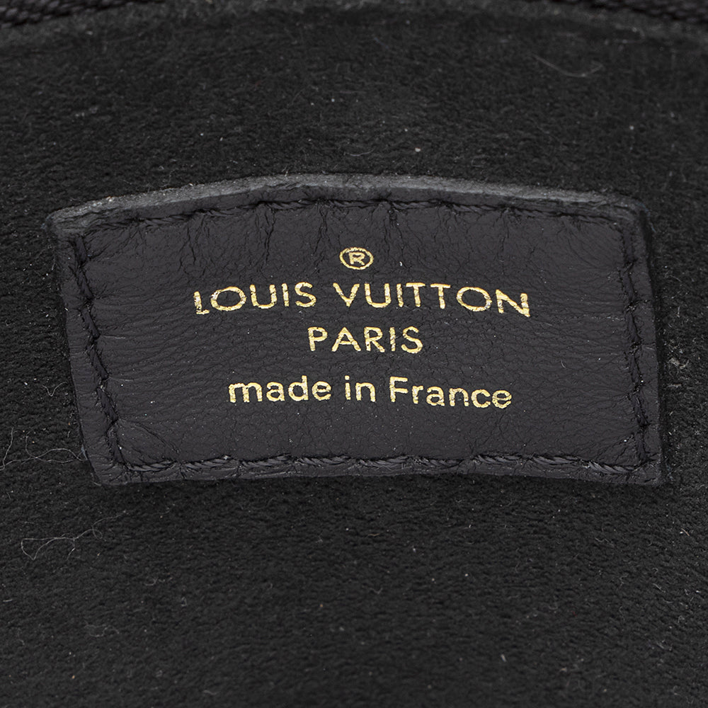 Louis Vuitton Calf Leather Monogram Canvas Double V Satchel (SHF-20589)