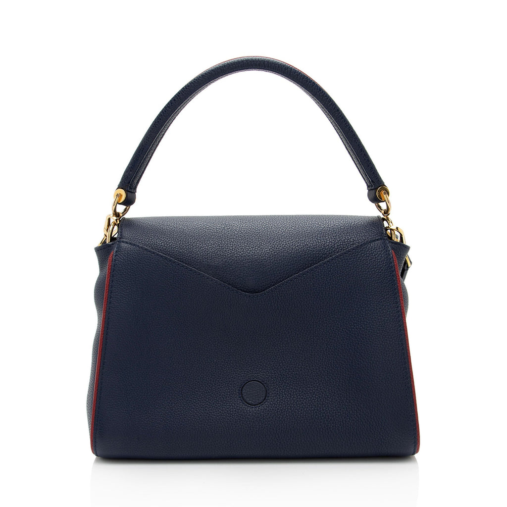 Louis Vuitton Calf Leather Monogram Canvas Double V Satchel