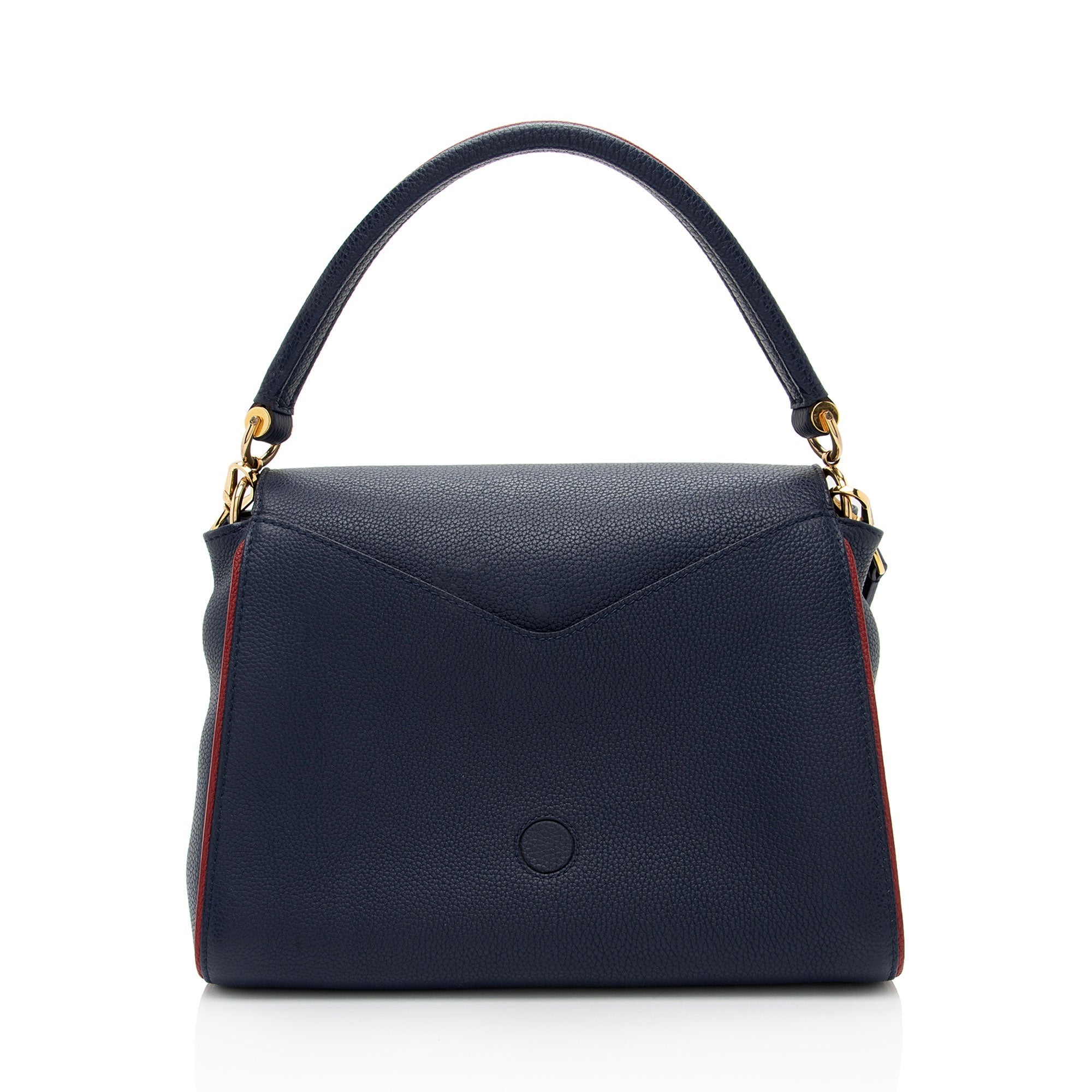 Louis Vuitton Calf Leather Monogram Canvas Double V Satchel