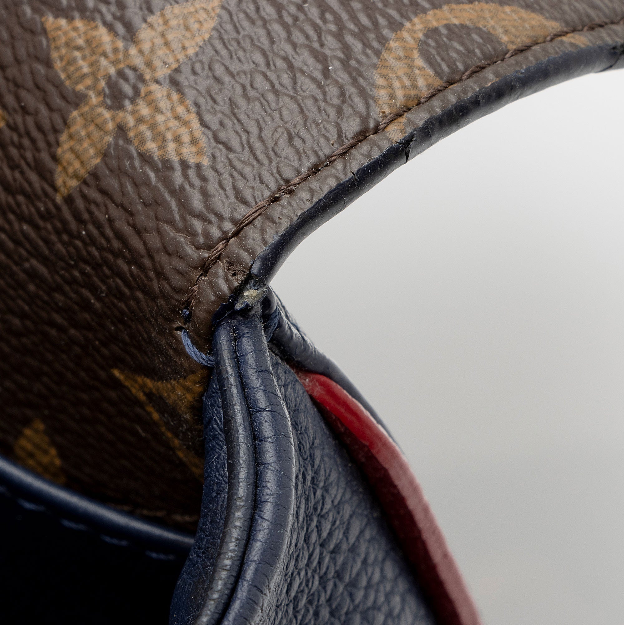 Louis Vuitton Calf Leather Monogram Canvas Double V Satchel