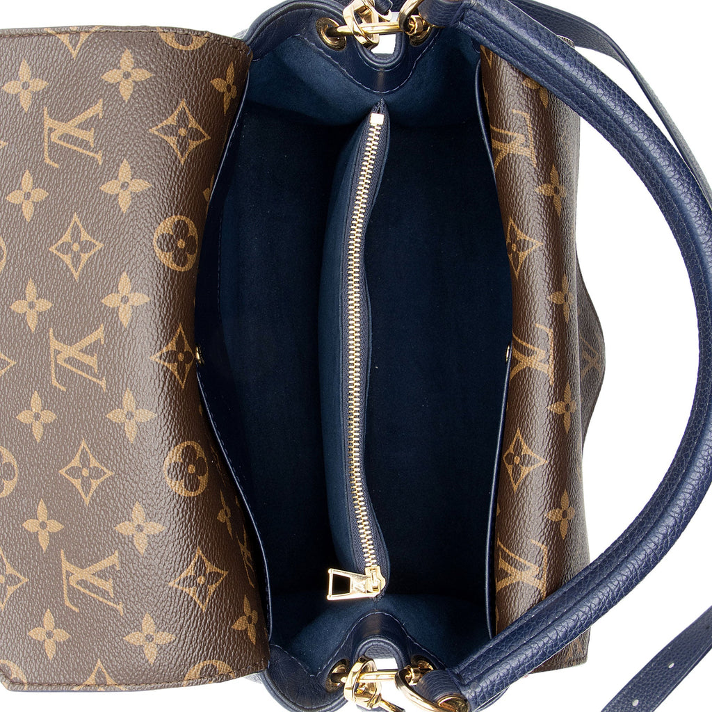 Louis Vuitton Calf Leather Monogram Canvas Double V Satchel