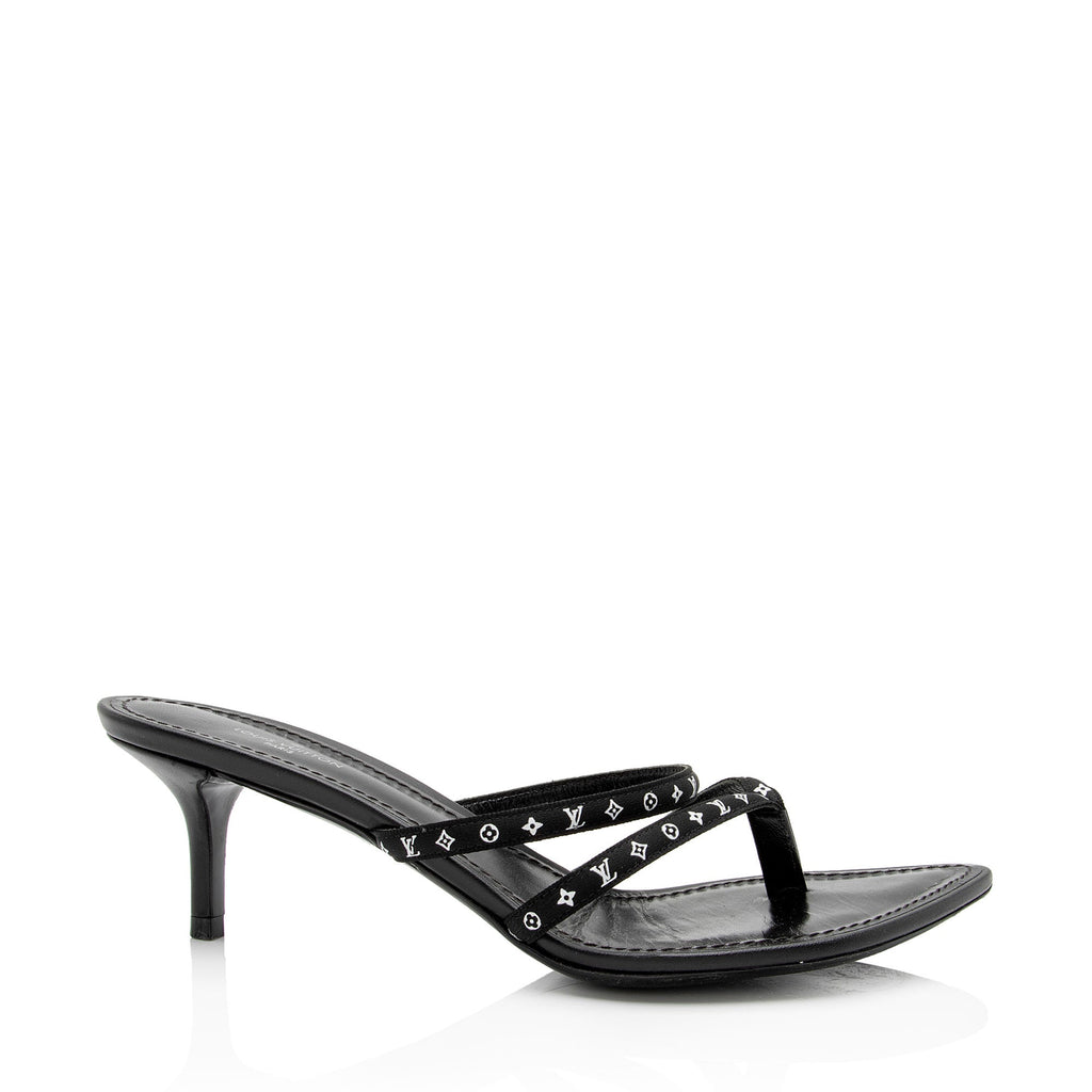 Louis Vuitton Monogram Calfskin Citizen Sandals - Size 7 / 37 (SHF-Qx95Uc)