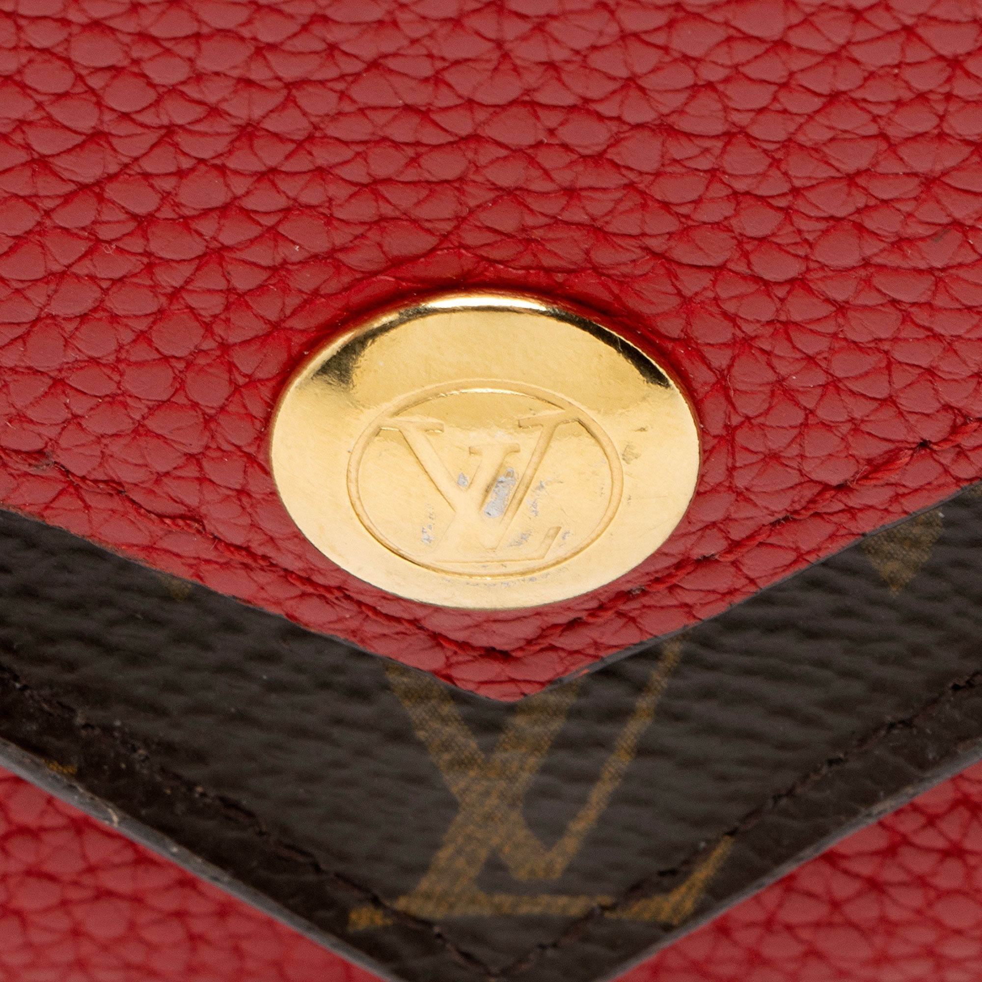 Louis Vuitton Calfskin Monogram Canvas Double V Compact Wallet
