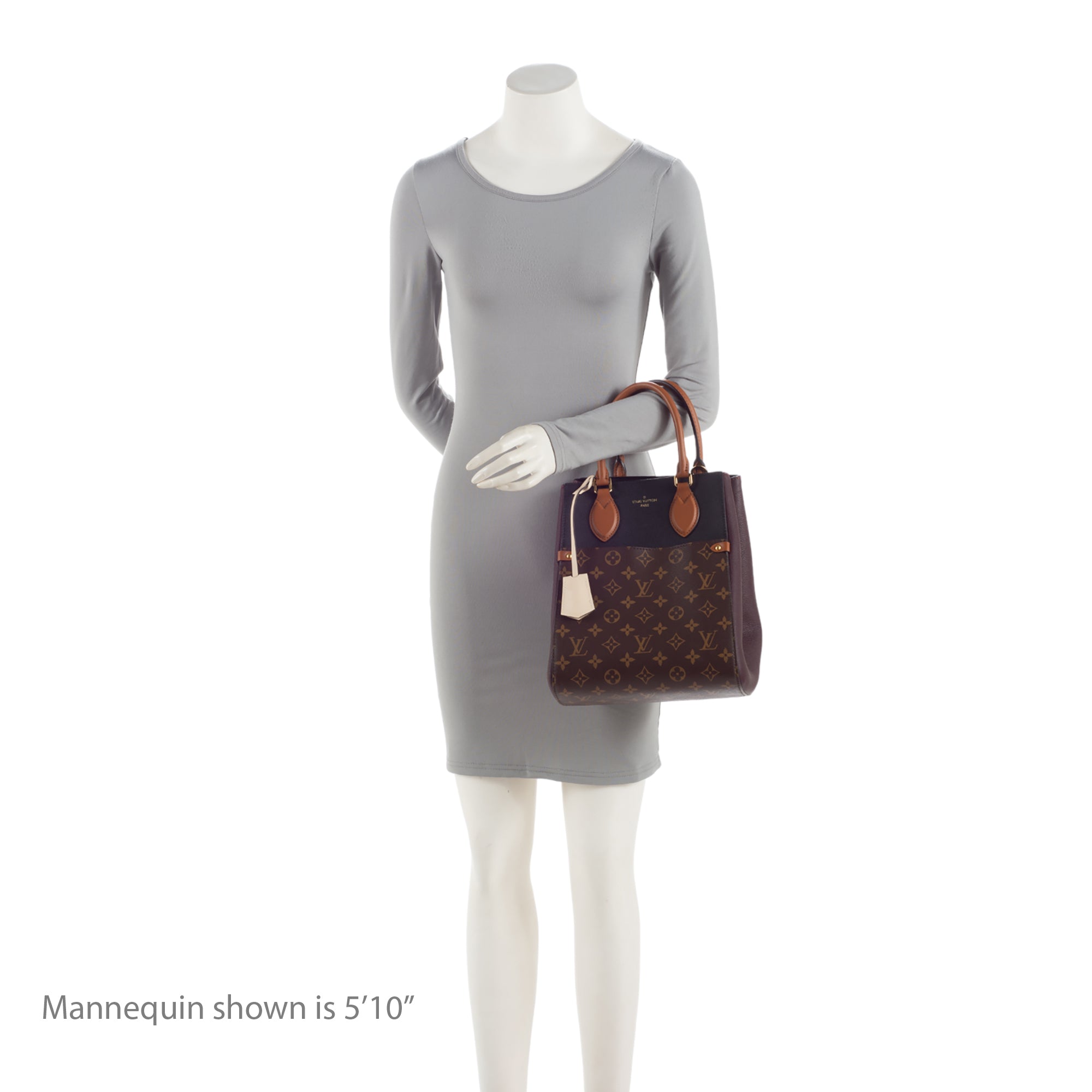 Louis Vuitton Calfskin Monogram Canvas Fold Tote MM (SHF-DEf7bl)