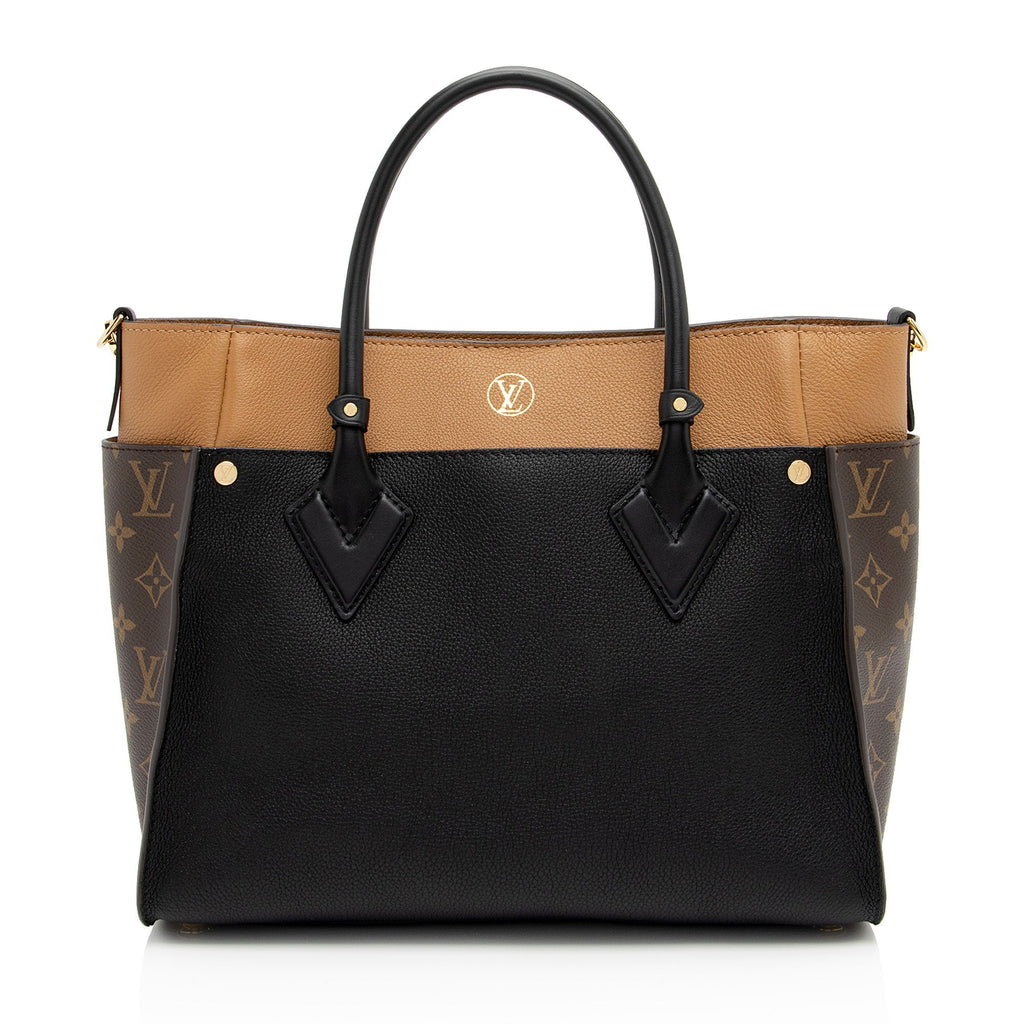 Louis Vuitton Calfskin Monogram Canvas On My Side MM Tote (SHF-bmZRwZ)