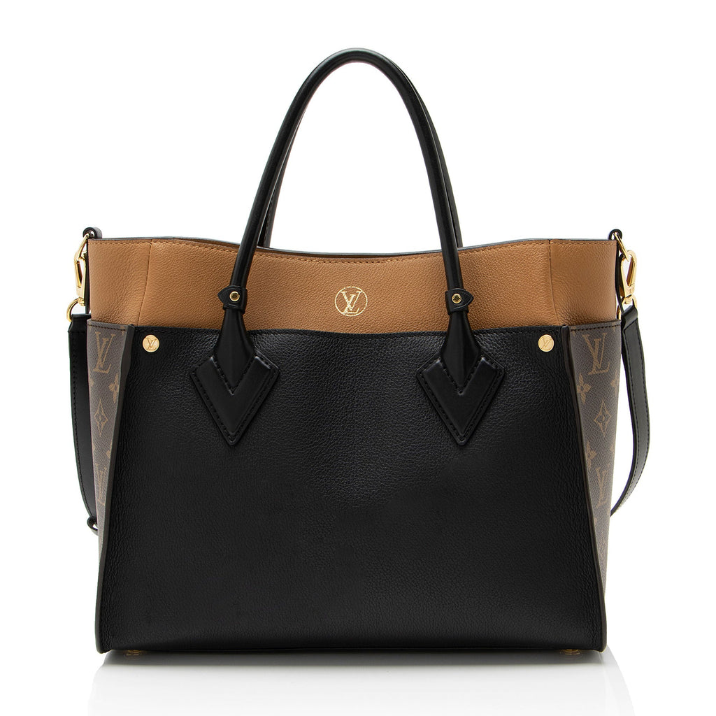 Louis Vuitton Calfskin Monogram Canvas On My Side MM Tote