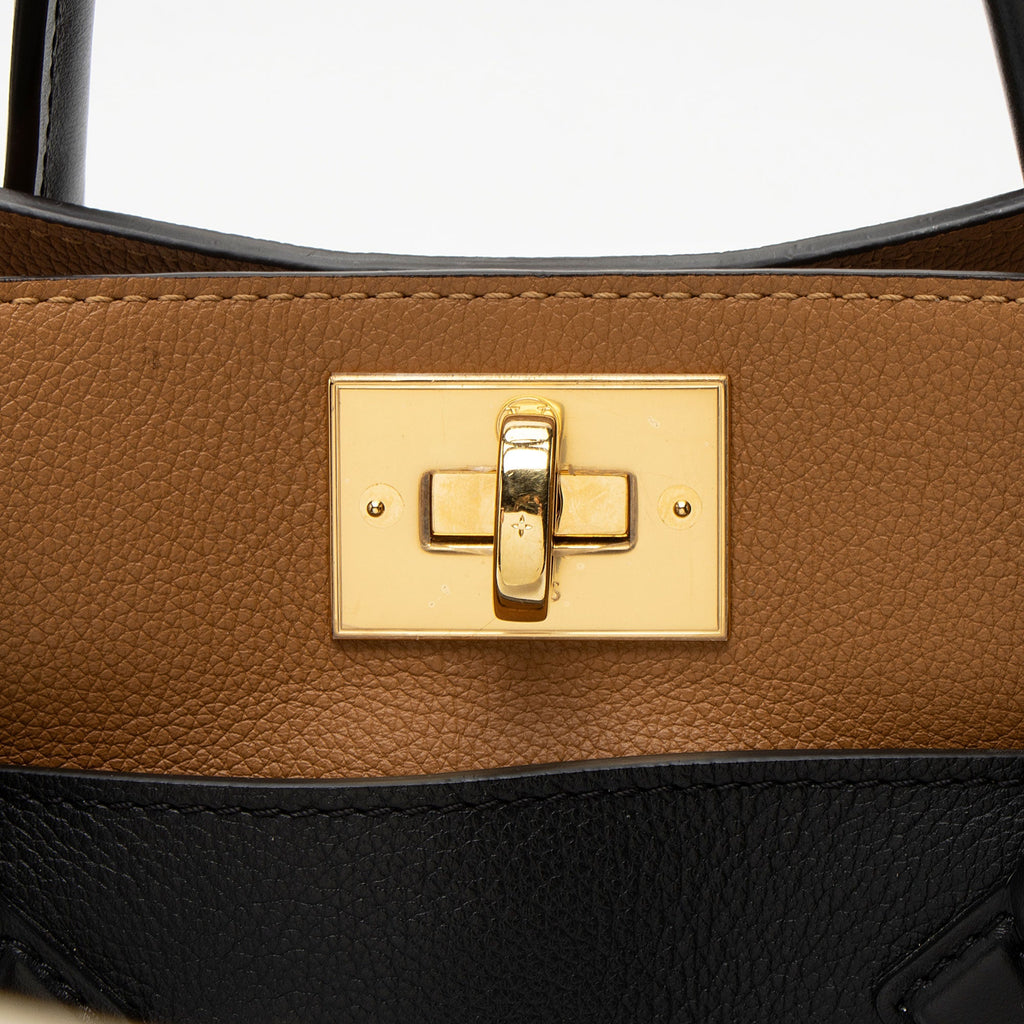 Louis Vuitton Calfskin Monogram Canvas On My Side MM Tote
