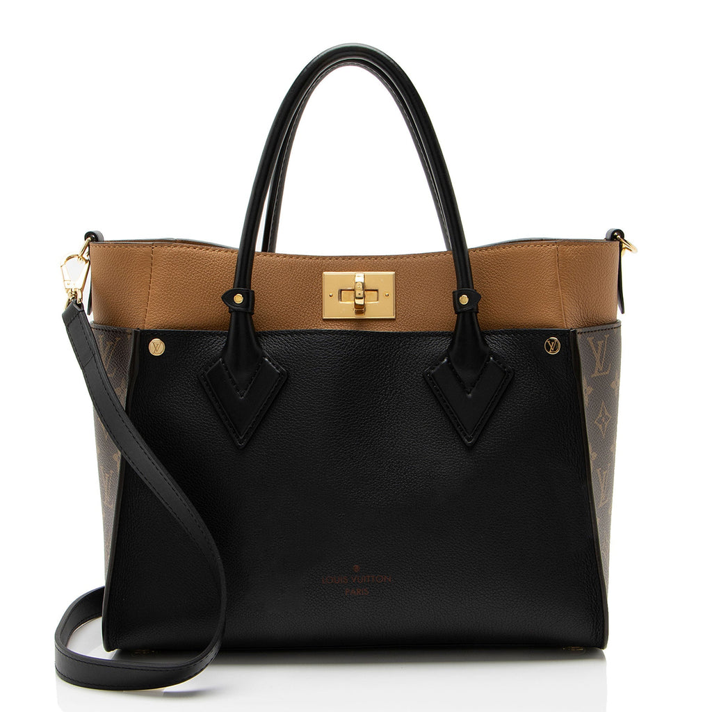 Louis Vuitton Calfskin Monogram Canvas On My Side MM Tote
