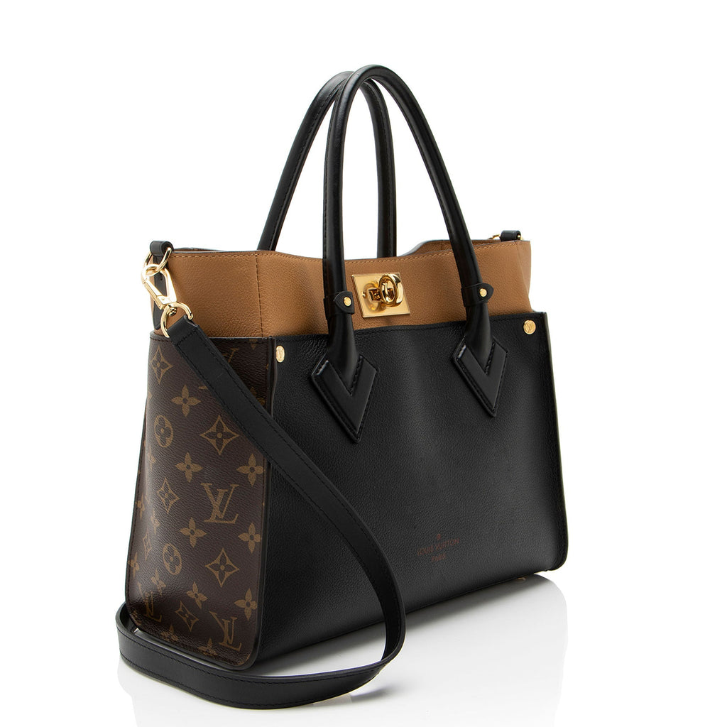 Louis Vuitton Calfskin Monogram Canvas On My Side MM Tote