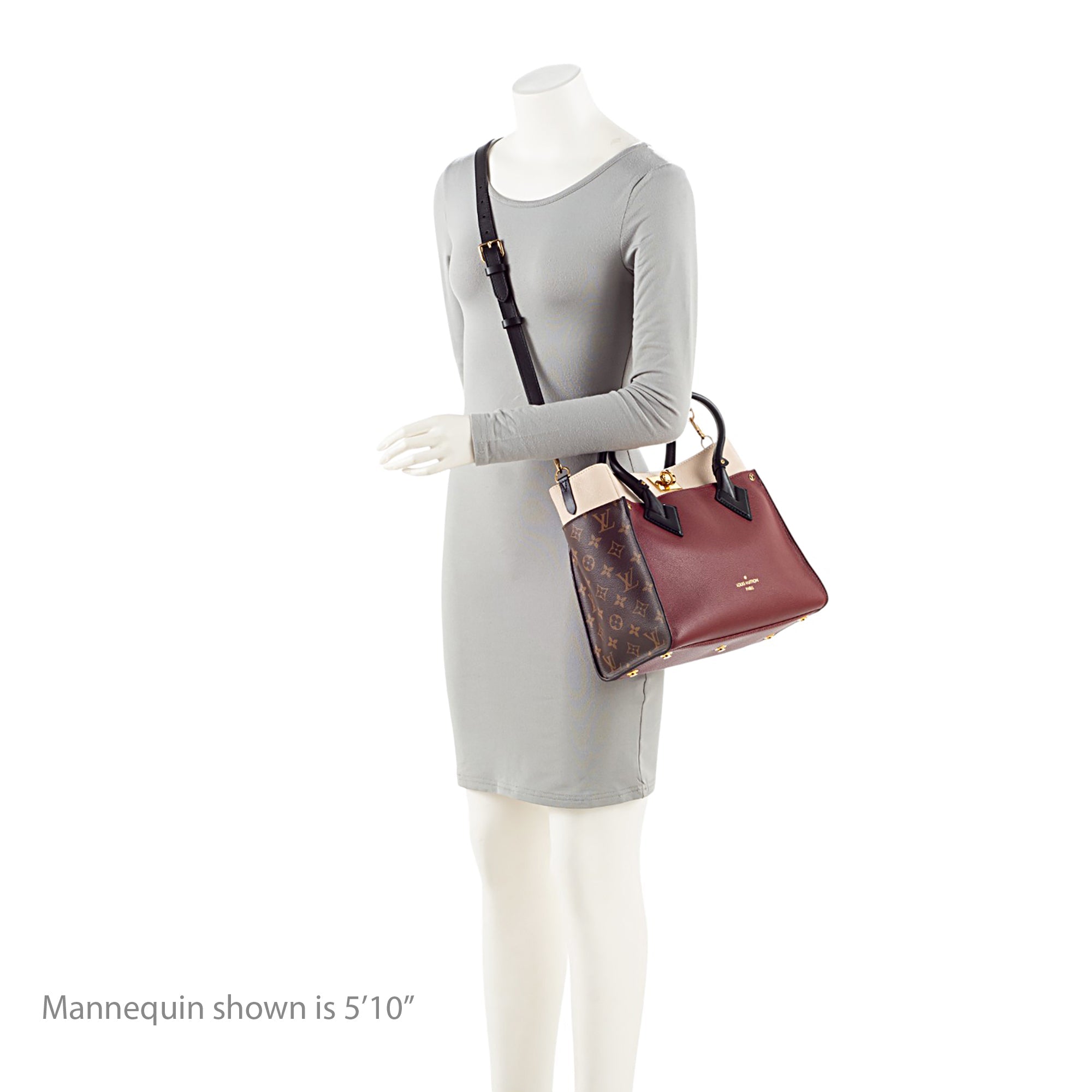 Louis Vuitton Calfskin Monogram Canvas On My Side MM Tote