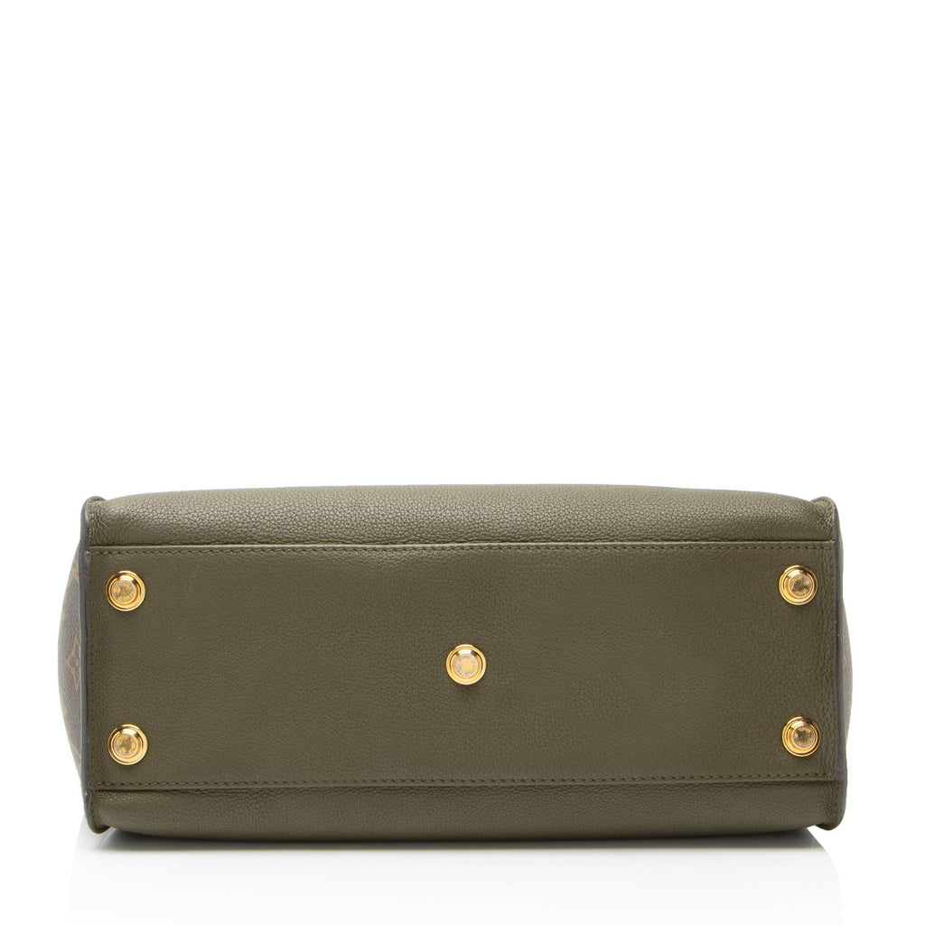 Louis Vuitton Calfskin Monogram Canvas On My Side MM Tote