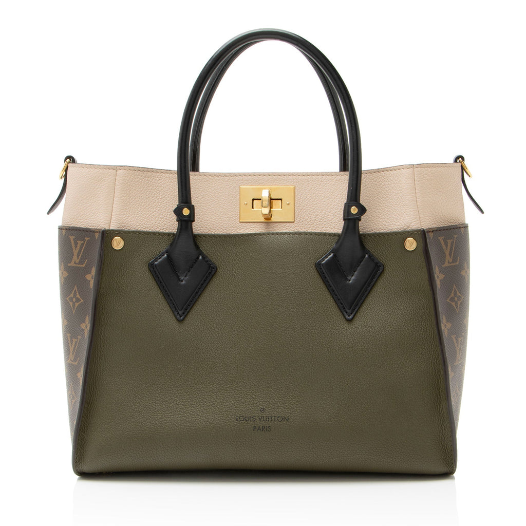 Louis Vuitton Calfskin Monogram Canvas On My Side MM Tote