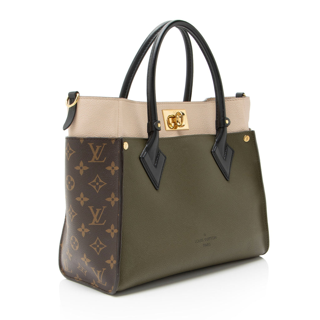 Louis Vuitton Calfskin Monogram Canvas On My Side MM Tote