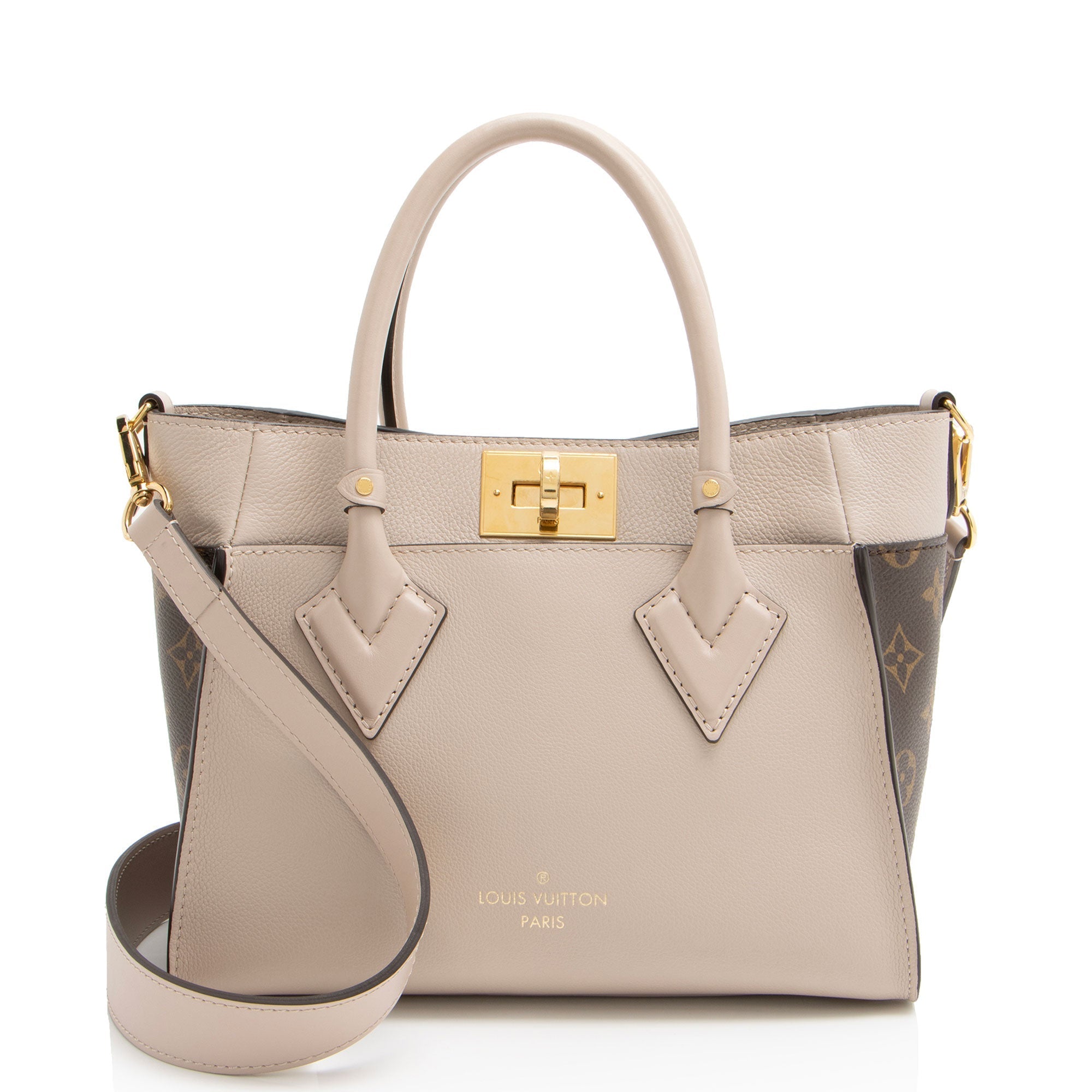 Louis Vuitton Calfskin Monogram Canvas On My Side PM Tote