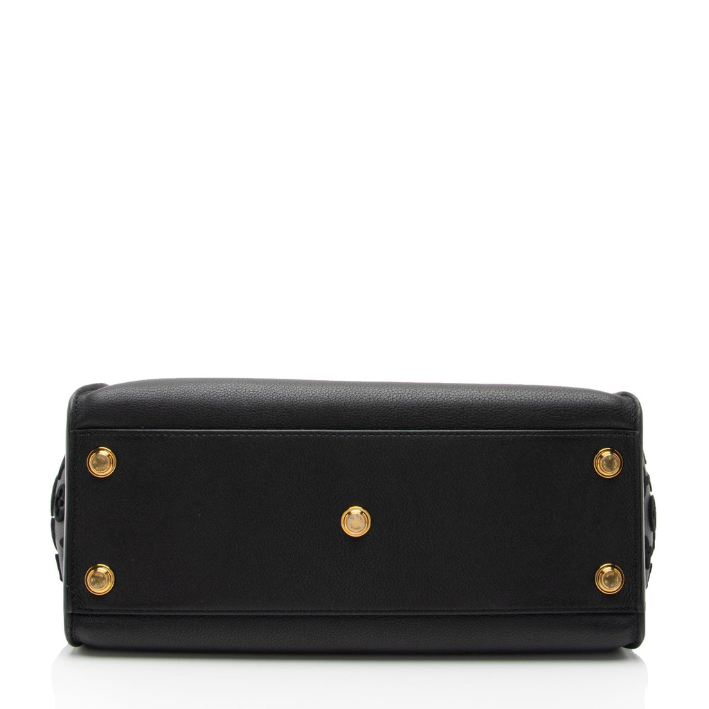 Louis Vuitton Calfskin Tufted Monogram Canvas On My Side MM Tote (SHF-bIbven)