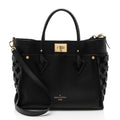 Louis Vuitton Calfskin Tufted Monogram Canvas On My Side MM Tote (SHF-bIbven)