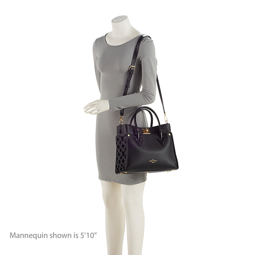 Louis Vuitton Calfskin Tufted Monogram Canvas On My Side MM Tote (SHF-bIbven)